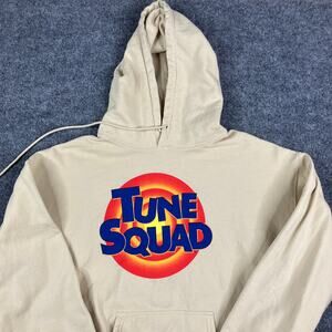 Space Jam Tune‎ Squad Hoodie Mens L Beige Pullover Fleece Sweatshirt